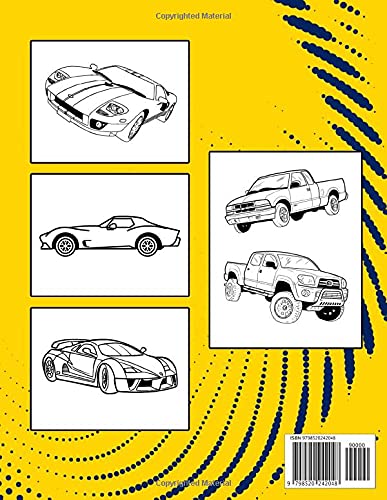 Coches Libro De Colorear Para Niños De 6-12 Años: Gran Colección De Coches De Carreras, Deportivos, Clásicos, Modernos Y De Epoca! Páginas Para ... Para Pintar Ilustraciones Únicas De Autos.