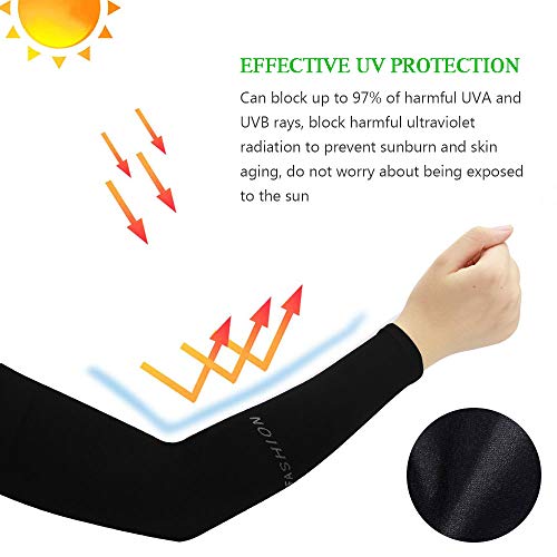 CODIRATO 2 Pares Mangas para Brazo Elásticas Mangas Protectoras UV Transpirables Manga Protectora Solar para Brazo Manguitos Ciclismo Hombre Mujer para Actividades al Aire Libre (Negro)