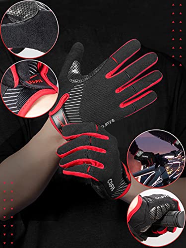 COFIT Guantes de Ciclismo Antideslizantes, Guantes Unisex de Dedo Completo Guantes de Bicicleta con Pantalla Táctil para Montar en BMX ATV MTB, Ciclismo en Bicicleta-M/L/XL/XXL