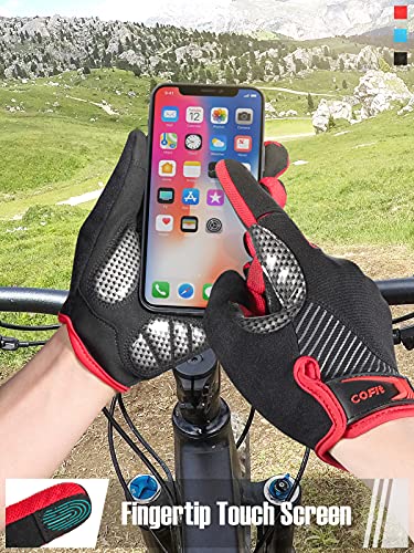 COFIT Guantes de Ciclismo Antideslizantes, Guantes Unisex de Dedo Completo Guantes de Bicicleta con Pantalla Táctil para Montar en BMX ATV MTB, Ciclismo en Bicicleta-M/L/XL/XXL