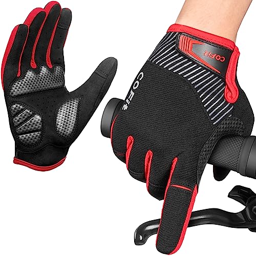 COFIT Guantes de Ciclismo Antideslizantes, Guantes Unisex de Dedo Completo Guantes de Bicicleta con Pantalla Táctil para Montar en BMX ATV MTB, Ciclismo en Bicicleta-M/L/XL/XXL