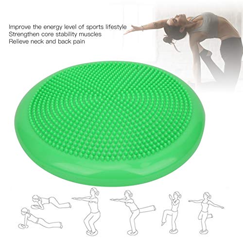 Cojín de balanceo de Yoga, cojín de Banco Life Fitness Cojín de Equilibrio de Yoga Cojín de Yoga Cojín Inflable de Yoga para Entrenamiento Corporal para Yoga(Green, Diameter 34)