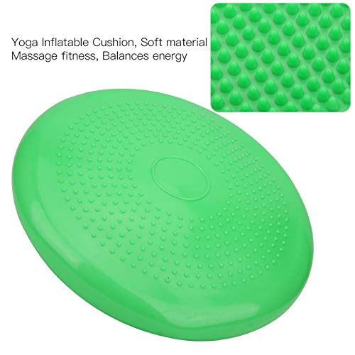 Cojín de balanceo de Yoga, cojín de Banco Life Fitness Cojín de Equilibrio de Yoga Cojín de Yoga Cojín Inflable de Yoga para Entrenamiento Corporal para Yoga(Green, Diameter 34)