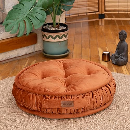 Cojín de piso grande Dekorist, Almohada de piso Asientos de piso grueso, Soporte cómodo, Almohadilla de asiento elevador suave acolchada para meditación de yoga, Cojín de yoga, 56 cm 22 pulgadas, Ibiz