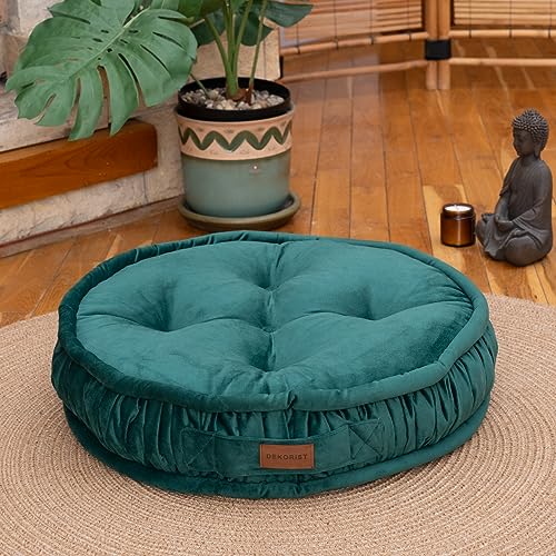 Cojín de piso grande Dekorist, Almohada de piso Asientos de piso grueso, Soporte cómodo, Almohadilla de asiento elevadora suave acolchada para meditación de yoga, Cojín de yoga, Ibiza, 56 cm 22 pulgad