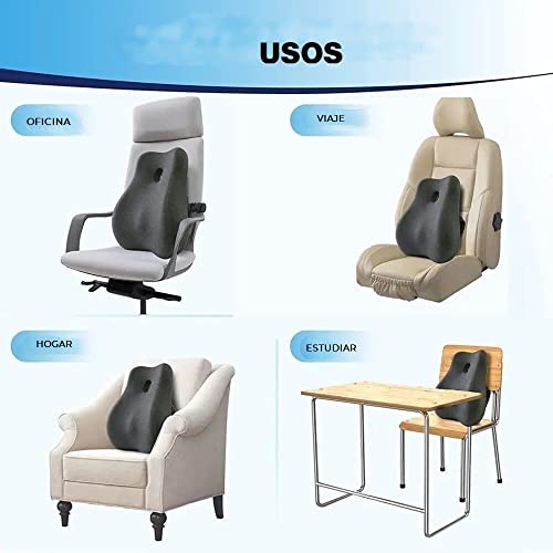 Cojín Lumbar/Espalda viscoleastica Ergonómico Silla Oficina Coche Respaldo,Lumbar Coche, para Liberar estrés con Correas Ajustables