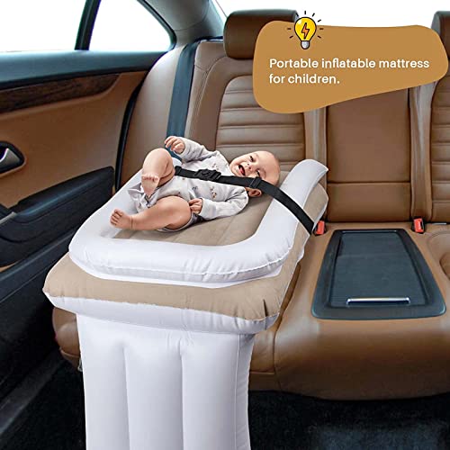 Colchón Inflable Coche SUV Multifuncional Plegable Cama Inflable,Cama De Viaje Inflable para Niños Pequeños con Protector De Seguridad,Colchon Coche Asientos Traseros(Color:A)