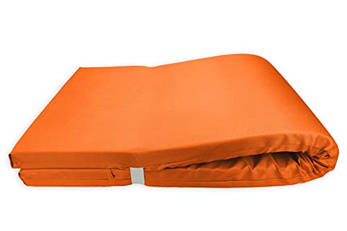 Colchón para Tumbona Impermeable. Cojín 180x60x6 Desenfundable, Cómodo y Elegante. Ideal para Jardín, Piscina, Playa, Terraza y Balcón. (Naranja, 1)