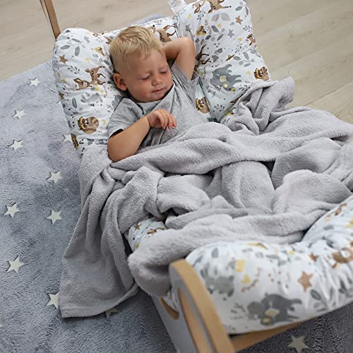 Colchoneta bebe suelo 60x120 cm - Cojin suelo cojines grandes baby mat de asiento algodón y poliéster cojines suelo Ciervo con Osos