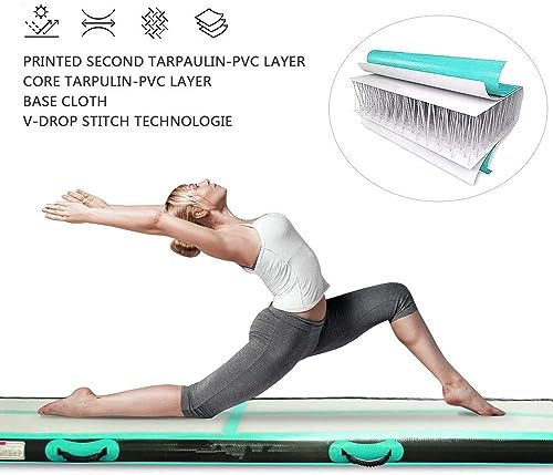 colchoneta gimnasia artistica 10cm Altura 3M tumbling gimnasia colchoneta Inflable Tumbling Mat Estera de Yoga Taekwondo con Bomba eléctrica