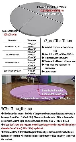 colchonetas de pole dance Estera de choque de poste - Redondo plegable Tapete de pole dance, Portátil Colchonetas para ejercicios de yoga Cojín de baile Acolchado de seguridad contra caídas para barra