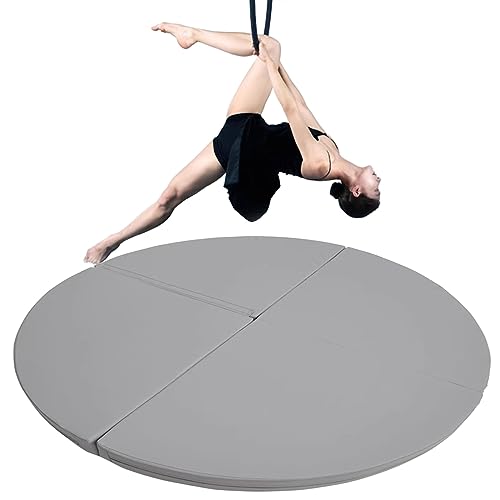 colchonetas de pole dance Plegable Circular Ejercicio Estera de poste de baile - Estudio en casa Estera contra postes para bailarines principiantes y profesionales, Gris Cojín Bailando para polo ( Col