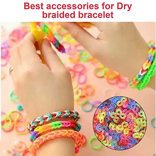 Colexy 1000 Piezas S Clips Loom Bands de Colores Telar de Ganchos para Pulseras de Goma, Ganchos Cierre Pulseras de Plástico, Pulseras de Conexión Kit Accesorios de Joyería DIY Herramientas