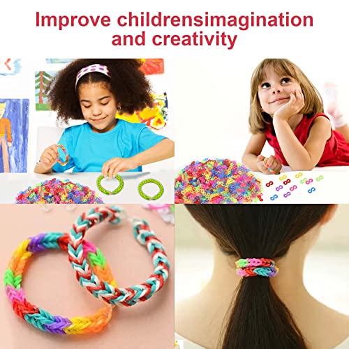 Colexy 1000 Piezas S Clips Loom Bands de Colores Telar de Ganchos para Pulseras de Goma, Ganchos Cierre Pulseras de Plástico, Pulseras de Conexión Kit Accesorios de Joyería DIY Herramientas