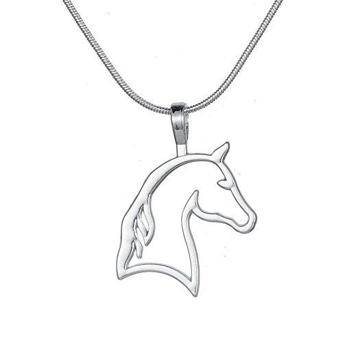 Collar con colgante de cabeza de caballo recortado, ideal para regalo de cumpleaños de chicas y adolescentes vaqueras o jinetes ecuestre, ideal para regalo de cumpleaños