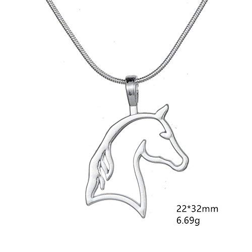 Collar con colgante de cabeza de caballo recortado, ideal para regalo de cumpleaños de chicas y adolescentes vaqueras o jinetes ecuestre, ideal para regalo de cumpleaños