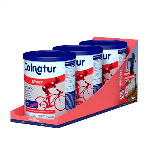 Colnatur Sport Neutro 3PACK - Colágeno con Magnesio, Zinc y Vitamina C para Músculos, Huesos y Articulaciones, 990g - Amazon Exclusive