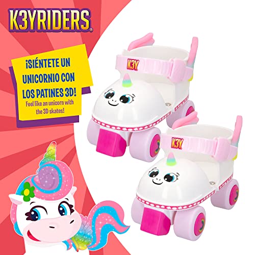 COLORBABY 46988, Patines 4 Ruedas de Unicornio K3YRIDERS Talla 24-30, Mis Primeros Patines, Patines para niña de iniciación, Patines Infantiles, Juguetes para niña, Regalos para niñas