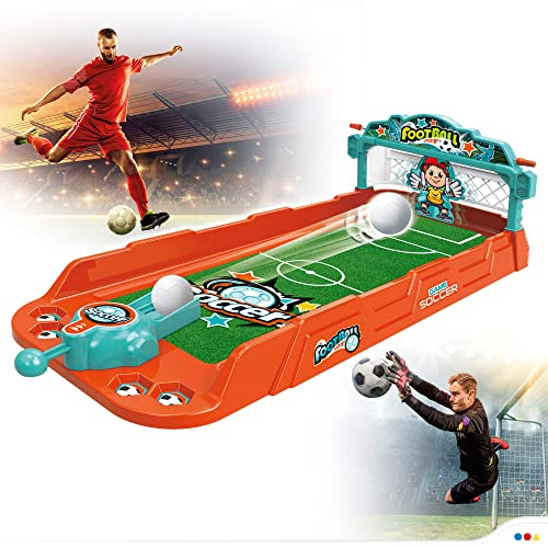 COLORBABY 49836 - Juego de mesa de futbol con 3 bolas para lanzamiento / Juguetes para niños, regalos originales, juegos de mesa para niños / Mini Futbolín, juegos de fútbol para niños