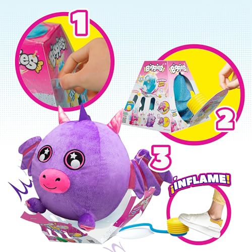 ColorBaby Biggies - Dragón Peluche Gigante, Incluye hinchador de pie, Tamaño XXL, Juguetes Sorpresa, Pelota Suave, Animales de Juguete, Regalo niña 3 años, Peluches Regalo, 47289