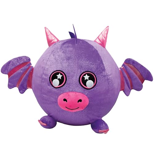 ColorBaby Biggies - Dragón Peluche Gigante, Incluye hinchador de pie, Tamaño XXL, Juguetes Sorpresa, Pelota Suave, Animales de Juguete, Regalo niña 3 años, Peluches Regalo, 47289