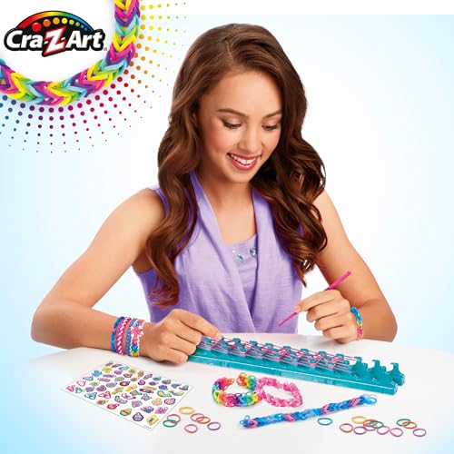 Colorbaby CRA-Z-Art - Telar para Hacer Pulseras de Goma, Máquina Hacer brazaletes, Incluye 600 Gomas elásticas de Colores sin látex y Abalorios, Gomita elástica Pulsera, Set gomitas, 47083