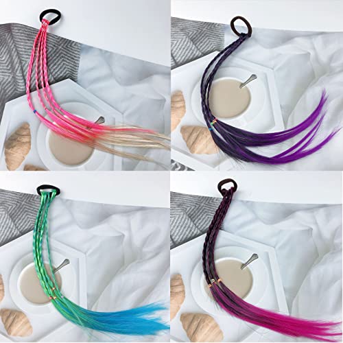 Coloridas Extensión Pelo Trenza, 8 Piezas Colores Degradados Cabello Trenzado, Banda para el Cabello Trenzado para Extensiones de Cabello para Niños y Mujeres