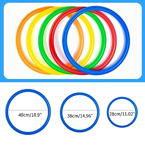 Colorido juego de aros de salto para interiores Juego de deportes de entrenamiento físico Aros de salto Familia Patio Juguete de Actividad Niños Regalo Juego de salto Juguete Físico