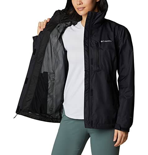 Columbia Mujer Chubasquero Impermeable, Black, L