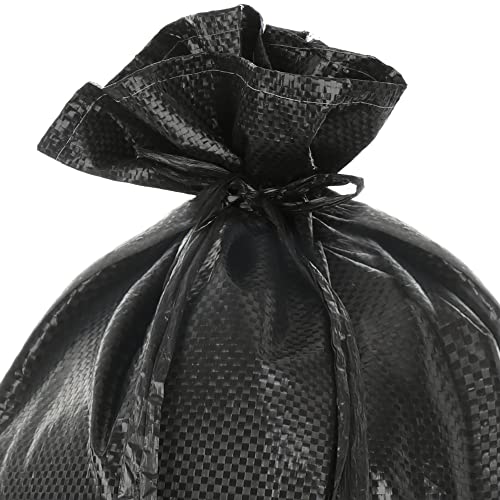 com-four® 10x Sacos de Arena de hasta 20 kg - Bolsa de PP de Primera Calidad con Correa de sujeción (Negro - 10 Piezas - hasta 20 kg)