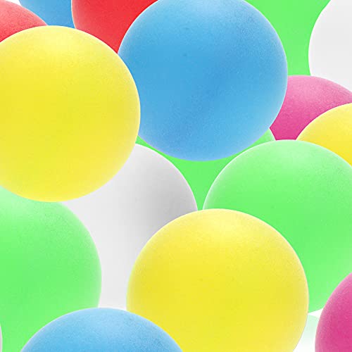 com-four® Pelotas de Tenis de Mesa 24x, Pelotas de Tenis de Mesa de Colores de tamaño estándar, Pelotas de Juego para Ping-Pong y Beer-Pong, Pelotas de Entrenamiento de 40 mm (Multicolor)