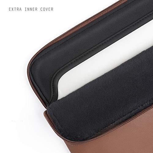 Comfyable Funda protectora delgada para portátil de 13-13,3“, compatible con MacBook Pro de 13in y MacBook Air, MacBook Pro de 14-in M1 2021 A2442, funda de piel sintética impermeable para Mac, marrón