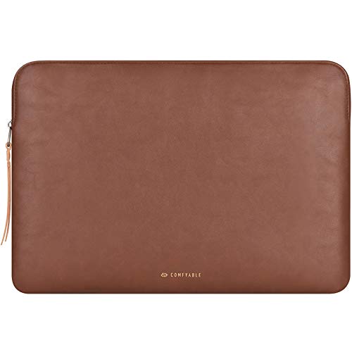 Comfyable Funda protectora delgada para portátil de 13-13,3“, compatible con MacBook Pro de 13in y MacBook Air, MacBook Pro de 14-in M1 2021 A2442, funda de piel sintética impermeable para Mac, marrón