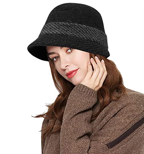 Comilaka Mujer Boina Sombrero Visor Beanie Invierno Gorra Boina Gorro de Punto Sombrero