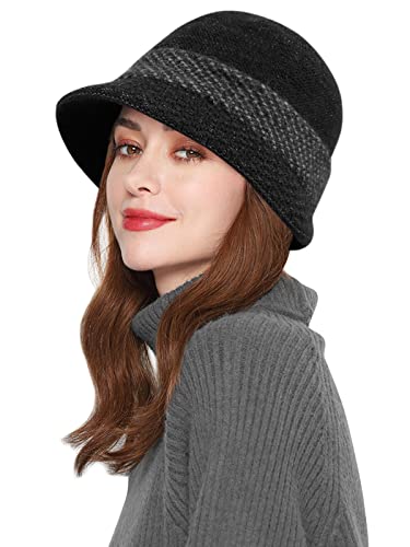 Comilaka Mujer Boina Sombrero Visor Beanie Invierno Gorra Boina Gorro de Punto Sombrero