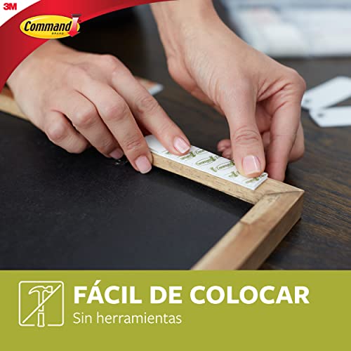 Command Tiras Adhesivas para Colgar Cuadros Pequeños, Pack de 8 x 2 Tiras Blancas Pequeñas, Para Marcos de hasta 20 x 25 cm, Colgar Sin Agujeros y Sin Taladrar