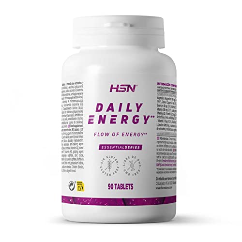 Complejo Vitamínico Energía Daily Energy de HSN | 90 Tabletas con Vitaminas, Minerales, Aminoácidos - Reduce el Cansancio y la Fatiga - Sin Estimulantes - Para Hombres y Mujeres | No-GMO, Sin Gluten