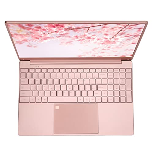 Computadora Portátil de 15,6 Pulgadas, Hermosa Computadora Portátil Rosa Full HD, Sistema Win11 con 16 GB de RAM, Huella Digital, Almacenamiento de 128 GB, 256 GB, 512 GB, 1 TB, Teclado(16+256G-UE)