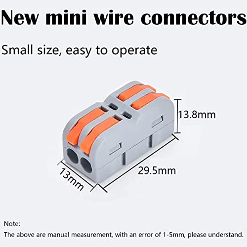 Conectores Eléctricos, CESFONJER 14 Piezas SPL-2M Conector Rapido, Conectores de cables compactos, Bornes de Conexion Electrica, Combinación de libertad (Mini estilo)