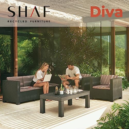 Conjunto muebles de jardín diva tropea grafito