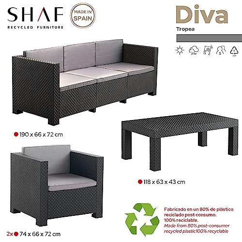 Conjunto muebles de jardín diva tropea grafito