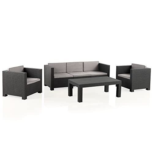 Conjunto muebles de jardín diva tropea grafito