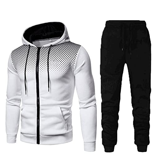 Conjuntos Deportivos Hombre Gym Chándal Unisex Impermeable Reversible Traje De Baloncesto Cremallera Talla Impresión de lunares Manga Larga Grande Economico Urbano Hombre Chándal Jóvenes