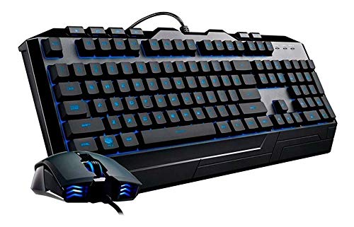 Cooler Master Devastator 3 Combo-Teclado & Ratón Gaming MM110,Interruptores Membrana Retroiluminación de 7 Colores LED,Teclas Específicas Multimedia,Reposamuñecas -QWERTY Layout US Internacional