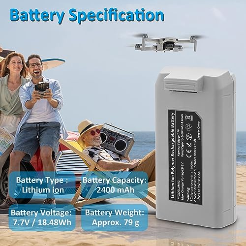 Coolshow Smart Flight Mini 2 Batería Mini 2 SE de repuesto de 2400 mAh, 2 unidades, 31 minutos, tiempo máximo de vuelo, compatible con DJI Mini 2, Mini 2 SE, Mini SE