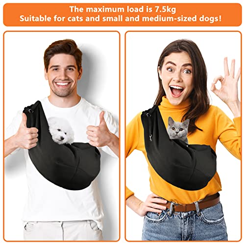 Coolzon Bandolera para Perro Bolso Perro Pequeño y Medianos Bolsa de Viaje para Mascotas Ajustable Bandolera para Perro Transportn Bolso de Hombro para Perros Gatos, Negro