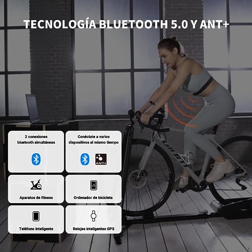 COOSPO H9Z Pulsometro Rechargeable, Bluetooth 5.0 Ant+ frecuencia cardíaca HRM Fitness Tracker IP67 Impermeable, Heart Rate Monitor Compatible con Wahoo Zwift Strava Elite HRV