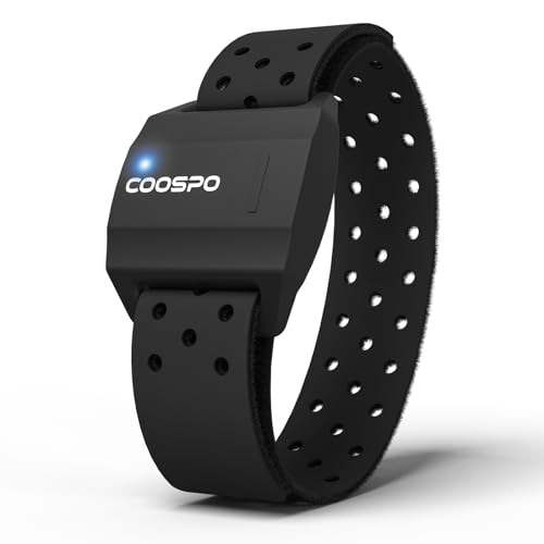 COOSPO HW706 Pulsómetros Banda Frecuencia Cardiaca Brazo Bluetooth Ant+, Impermeable IP67 para Wahoo, Strava, Polar Beat, DDP Yoga, Adidas Run, Rouvy, Pulsoid