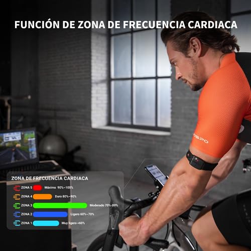 COOSPO HW9 Pulsómetros Banda Frecuencia Cardiaca Bluetooth5.0 Ant+ con Memoria Sensor LED, HRV Zona IP67 Impermeable Rechargeable Heart Rate Monitor Bracelet Compatible con Wahoo Strava Polar