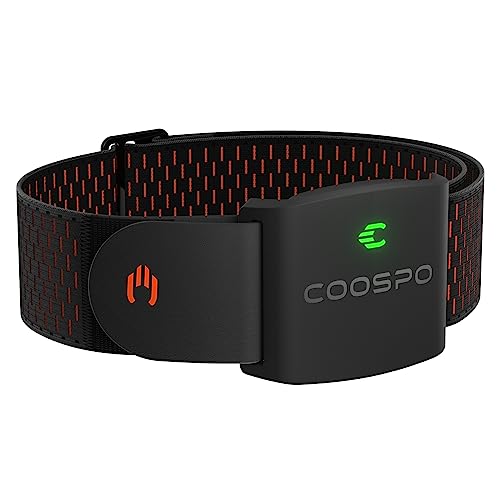 COOSPO HW9 Pulsómetros Banda Frecuencia Cardiaca Bluetooth5.0 Ant+ con Memoria Sensor LED, HRV Zona IP67 Impermeable Rechargeable Heart Rate Monitor Bracelet Compatible con Wahoo Strava Polar